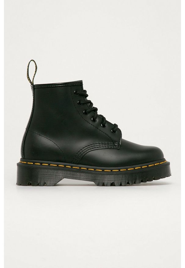 Dr. Martens - Workery skórzane 101. Nosek buta: okrągły. Zapięcie: sznurówki. Kolor: czarny. Materiał: skóra