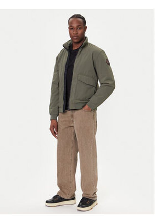 Napapijri Kurtka bomber A-Giovi NP0A88U2 Zielony Regular Fit. Kolor: zielony. Materiał: syntetyk