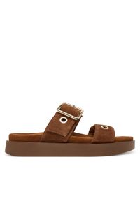 Inuikii Klapki Tilda Buckle 1004.003.0631 Brązowy ciemny. Kolor: brązowy. Materiał: zamsz, skóra #1