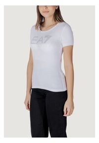 EA7 Emporio Armani T-Shirt 7W000094 AF10373 U0002 Biały Slim Fit. Kolor: biały. Materiał: bawełna
