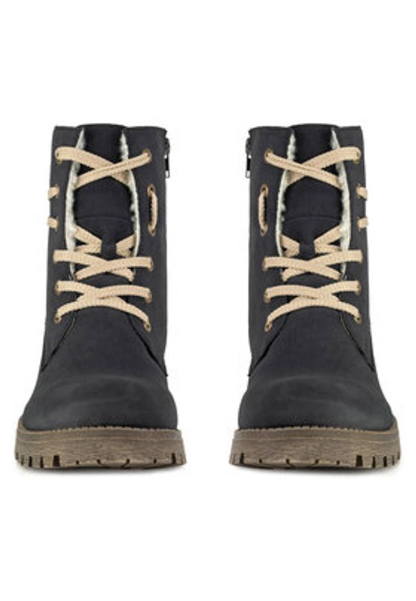 Rieker Trzewiki 78550-14 Niebieski. Kolor: niebieski. Materiał: materiał