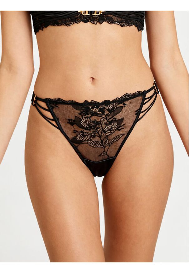 Hunkemöller Stringi Avela 302373 Czarny. Kolor: czarny. Materiał: syntetyk