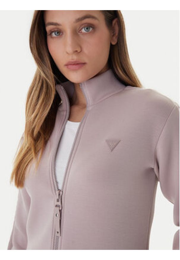 Guess Bluza New Allie Scuba V2YQ17 K7UW2 Fioletowy Regular Fit. Kolor: fioletowy. Materiał: wiskoza