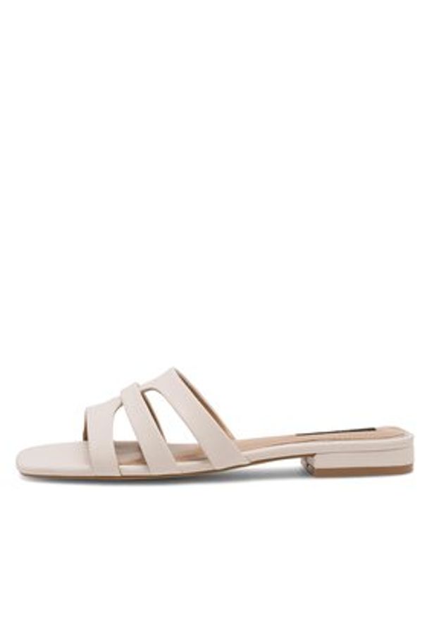 Nine West Klapki 123AL1207-1 Beżowy. Kolor: beżowy. Materiał: skóra