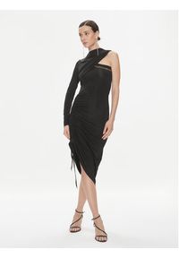 Just Cavalli Sukienka koktajlowa 75PAO9A7 Czarny Slim Fit. Kolor: czarny. Materiał: wiskoza. Styl: wizytowy #3