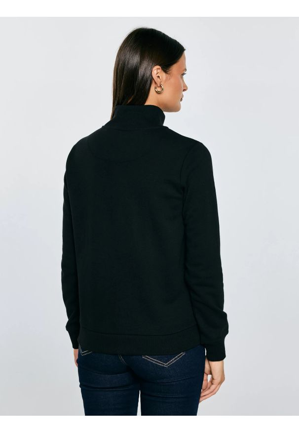 Big-Star - Bluza damska ze stójką czarna Chita 906. Typ kołnierza: kołnierzyk stójkowy. Kolor: czarny. Materiał: bawełna, żakard