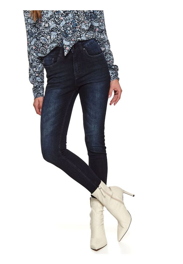 TOP SECRET - Spodnie jeansowe damskie push up. Kolor: czarny. Materiał: jeans. Sezon: zima. Styl: klasyczny