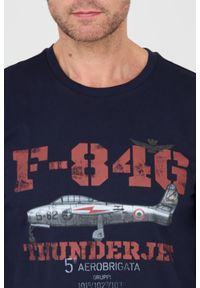 Aeronautica Militare - AERONAUTICA MILITARE Granatowy męski bawełniany longsleeve F-84G Thunderjet, Rozmiar XXL. Kolor: niebieski. Materiał: bawełna. Długość rękawa: długi rękaw #2