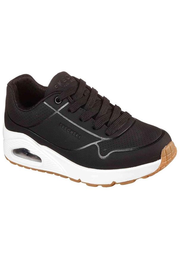 skechers - Buty na co dzień młodzieżowe SKECHERS UNO STAND ON AIR skóra. Okazja: na co dzień. Kolor: czarny. Materiał: skóra. Model: Skechers Sport. Sport: turystyka piesza
