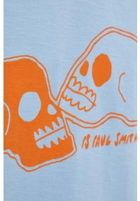 PS PAUL SMITH - PS Paul Smith t-shirt bawełniany kolor niebieski z nadrukiem. Kolor: niebieski. Materiał: bawełna. Długość rękawa: krótki rękaw. Długość: krótkie. Wzór: nadruk #5