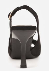 Renee - Czarne Sandały na Szpilce z Wycięciem na Palce i Odkrytą Piętą Zitissa. Zapięcie: sprzączka. Kolor: czarny. Sezon: wiosna. Obcas: na szpilce. Styl: elegancki. Wysokość obcasa: średni #4