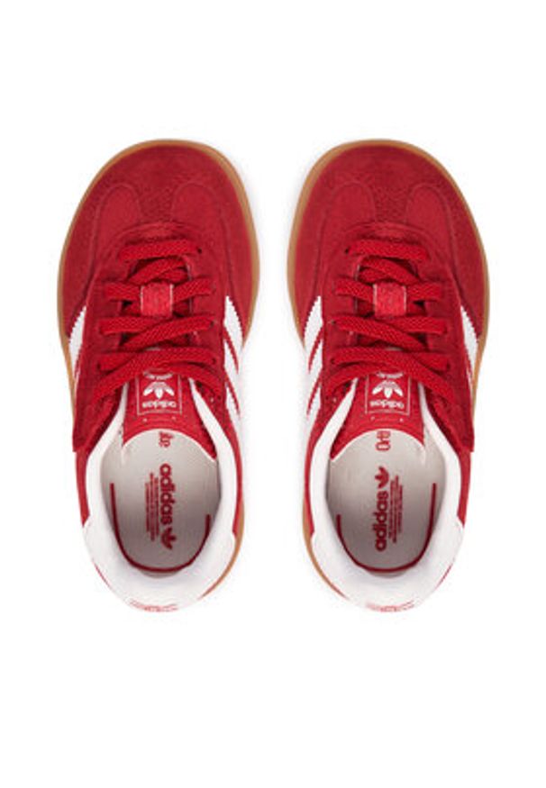 Adidas - adidas Sneakersy Gazelle Indoor Comfort Closure Elastic Lace IH9132 Czerwony. Kolor: czerwony. Materiał: skóra, zamsz. Model: Adidas Gazelle