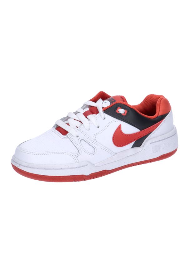 Buty koszykarskie dla dzieci Nike Full Force. Okazja: na co dzień. Zapięcie: sznurówki. Kolor: biały. Materiał: skóra, materiał, syntetyk, tkanina, guma. Szerokość cholewki: normalna
