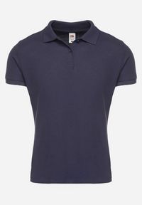 Born2be - Granatowy T-shirt Polo z Bawełną Fodelira. Okazja: na co dzień. Typ kołnierza: polo. Kolor: niebieski. Materiał: bawełna. Styl: klasyczny, elegancki, casual #3