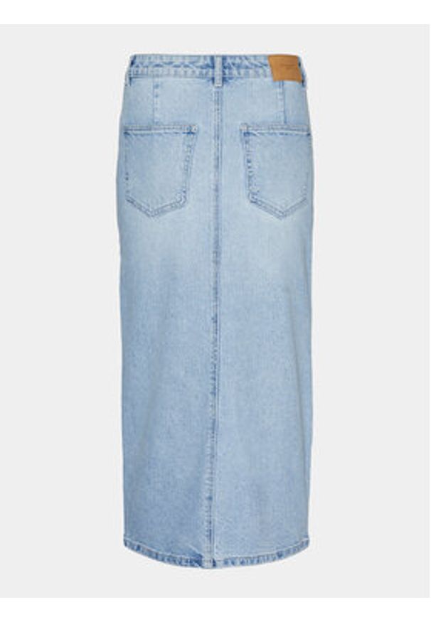 Vero Moda Spódnica jeansowa Veri 10295731 Niebieski Regular Fit. Kolor: niebieski. Materiał: bawełna