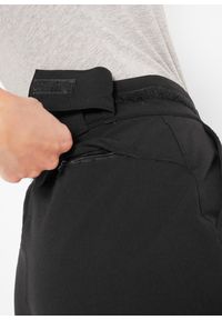 bonprix - Spodnie softshell ze stretchem, z kieszeniami, hydrofobowe. Kolor: czarny. Materiał: softshell, materiał #2