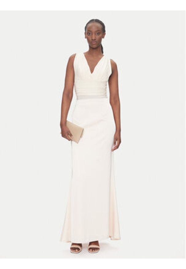 ACCESS FASHION Spódnica maxi 53-6023-147 Beżowy Regular Fit. Kolor: beżowy. Materiał: syntetyk