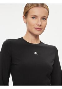 Calvin Klein Jeans Sukienka codzienna Milano Spacer Mix Outfit Dress J20J222528 Czarny Regular Fit. Okazja: na spacer, na co dzień. Kolor: czarny. Materiał: wiskoza, syntetyk. Typ sukienki: proste. Styl: casual #5