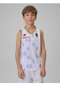 4f - 4F Koszulka meczowa replika domowa z sezonu 2025/26 dziecięca 4F x Miasto Szkła Krosno - biała 122/128 (6-8 lat). Kolor: wielokolorowy. Materiał: skóra, dzianina, materiał. Wzór: nadruk. Sezon: lato. Sport: fitness, koszykówka #1