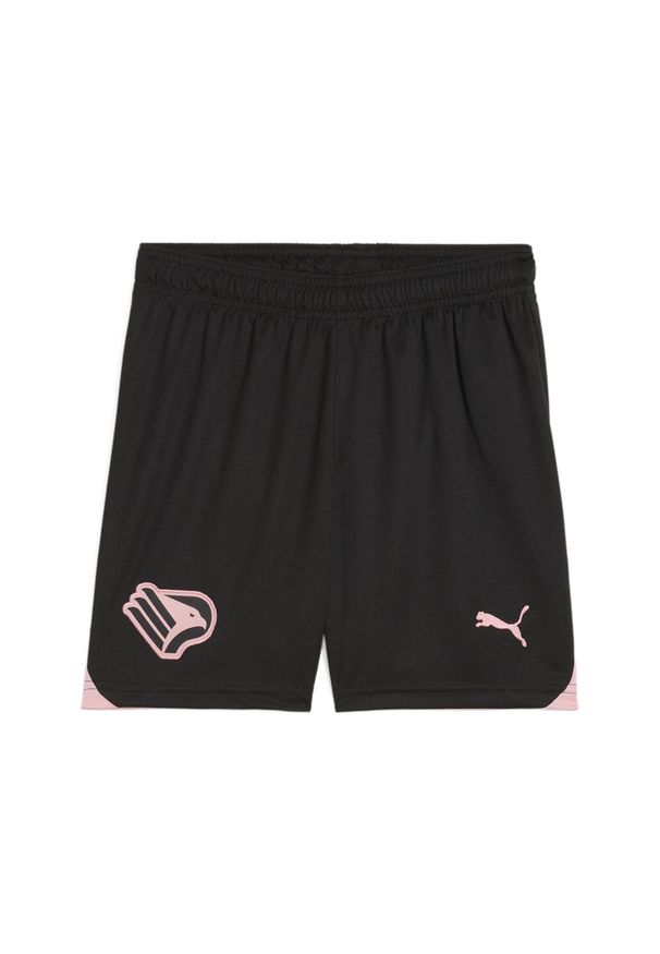 Puma - Młodzieżowe szorty Palermo F.C. PUMA Black Team Light Pink. Kolor: wielokolorowy, czarny, różowy