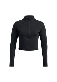 Bluza z półzamkiem damska z dzianiny Under Armour Launch Elite. Kolor: czarny. Materiał: dzianina. Sport: bieganie