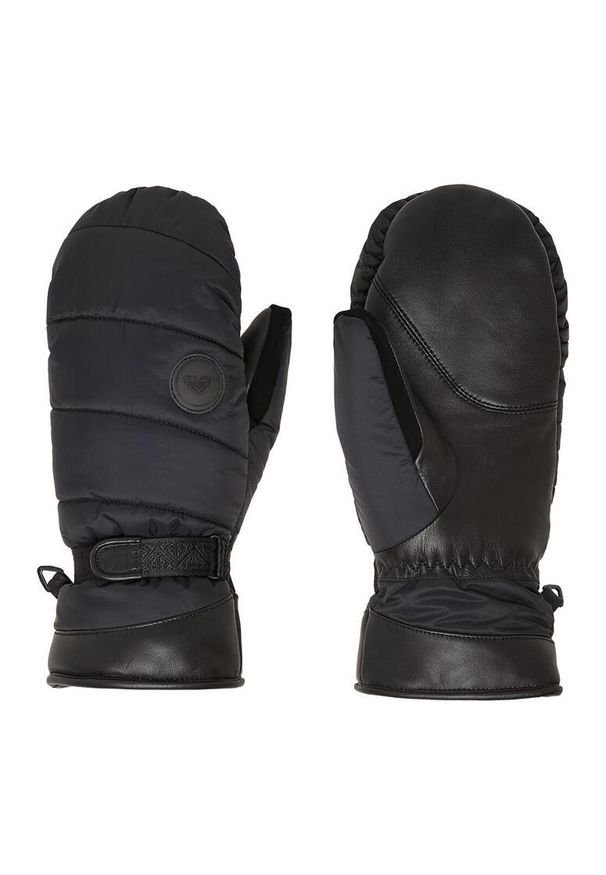 Roxy - Techniczne rękawice do sportów zimowych damskie CANTAY PUFFY. Kolor: czarny. Materiał: skóra, materiał. Sezon: zima. Sport: narciarstwo