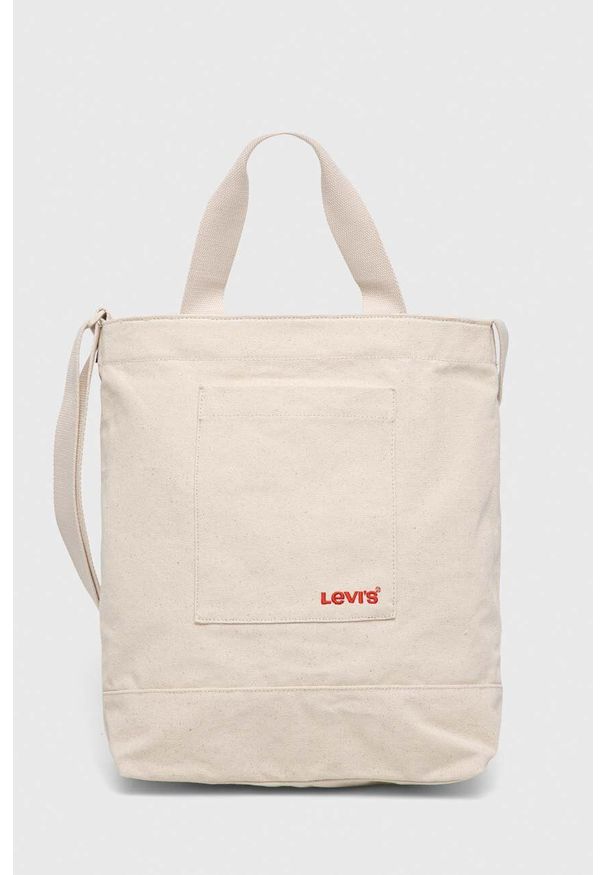 Levi's® - Levi's torba bawełniana kolor beżowy. Kolor: beżowy. Materiał: bawełna