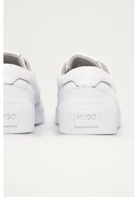 Hugo - Buty skórzane. Nosek buta: okrągły. Zapięcie: sznurówki. Kolor: biały. Materiał: skóra. Szerokość cholewki: normalna #3