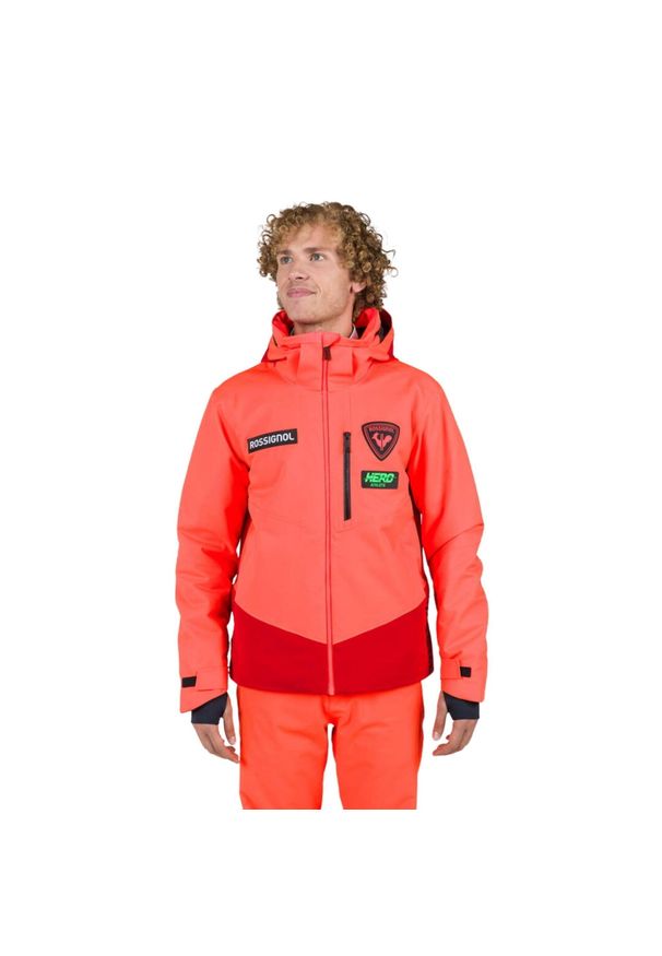 Kurtka Narciarska Rossignol męska Hero Blackside JKT pomarańczowa. Kolor: pomarańczowy. Sezon: zima. Styl: wakacyjny