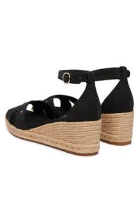 TOMMY HILFIGER - Tommy Hilfiger Espadryle Mid Wedge Espad X Cross FW0FW09332 Czarny. Kolor: czarny. Materiał: materiał #5