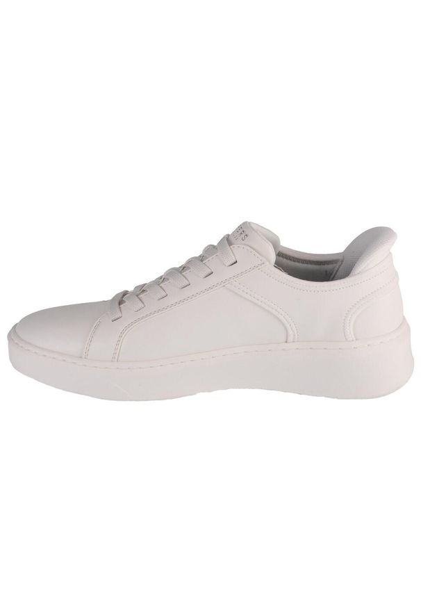 skechers - Adidasy Skechers Court Break - Double, Mężczyźni. Kolor: biały. Materiał: skóra ekologiczna, materiał