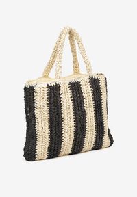 Renee - Czarna Plażowa Torebka Shopperka Ozdobiona Napisem Navale. Kolor: czarny. Wzór: napisy, aplikacja. Sezon: lato. Styl: elegancki, casual