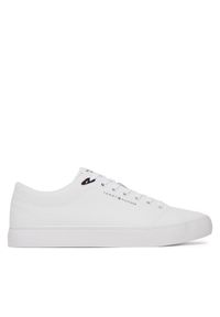 TOMMY HILFIGER - Tommy Hilfiger Sneakersy Th Hi Vulc Core Low Lth Ii Ess FM0FM05511 Biały. Kolor: biały. Materiał: skóra #1