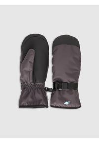 4f - 4F Rękawiczki narciarskie Thinsulate dziewczęce - szare S. Kolor: szary. Technologia: Thinsulate. Sezon: zima. Sport: narciarstwo #1