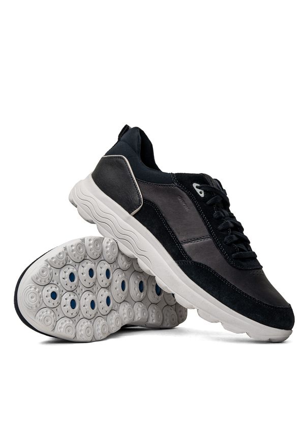 Geox - Sneakersy męskie czarne GEOX U Spherica U25BYC 08522 C4002. Okazja: na co dzień. Kolor: czarny. Materiał: materiał, guma. Szerokość cholewki: normalna