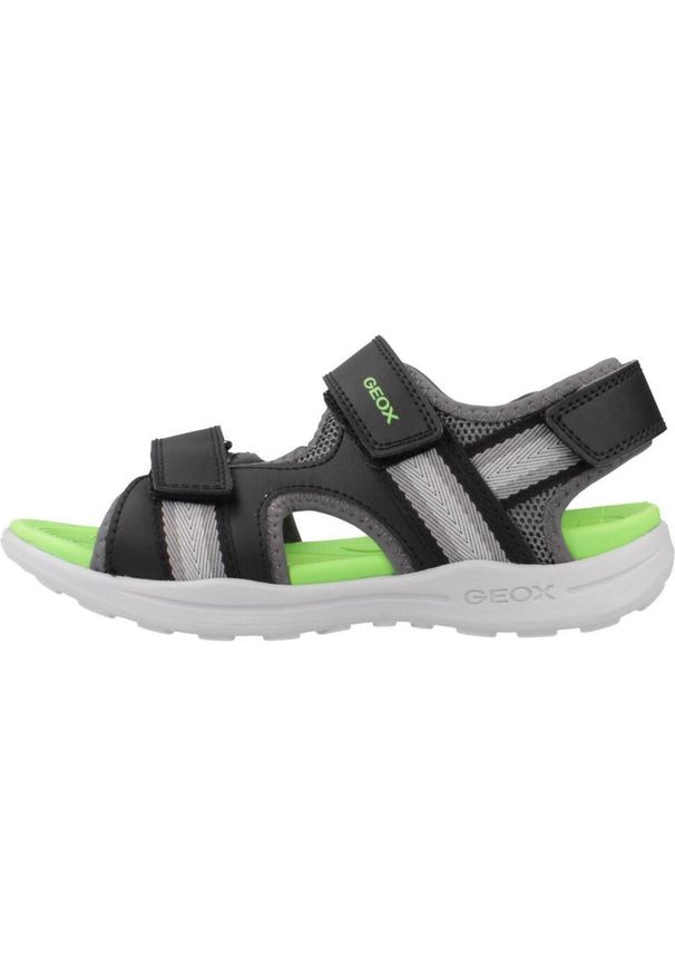 Geox - Sandały GEOX J VANIETT BOY Czarny. Kolor: czarny. Materiał: syntetyk, tkanina. Sport: turystyka piesza