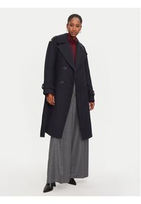 Morgan Płaszcz wełniany 242-GDINE Granatowy Regular Fit. Kolor: niebieski. Materiał: wełna, syntetyk #6