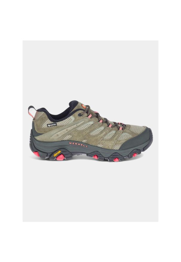 Buty turystyczne damskie Merrell Moab 3 GTX. Kolor: czarny, zielony, wielokolorowy. Materiał: skóra. Szerokość cholewki: normalna