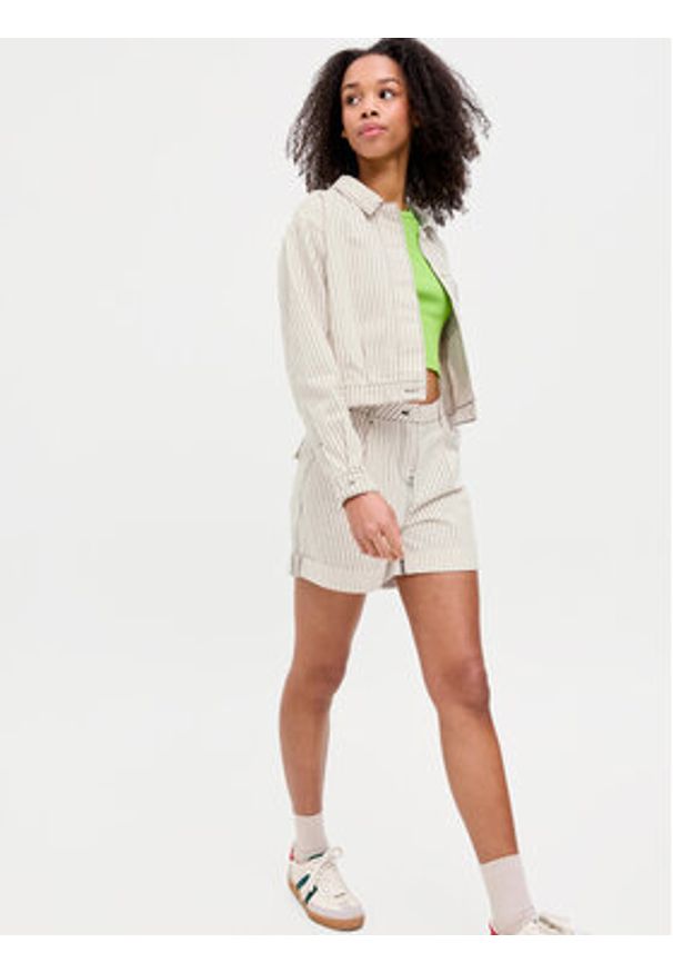 JJXX Szorty materiałowe Maddy 12253014 Écru Loose Fit. Materiał: bawełna