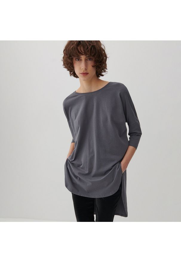 Reserved - Dzianinowa bluzka - Szary. Kolor: szary. Materiał: dzianina