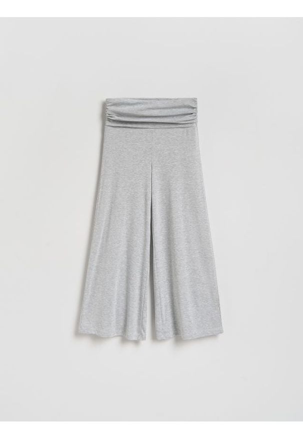 Reserved - Luźne spodnie z wiskozą - jasnoszary. Kolor: szary. Materiał: wiskoza