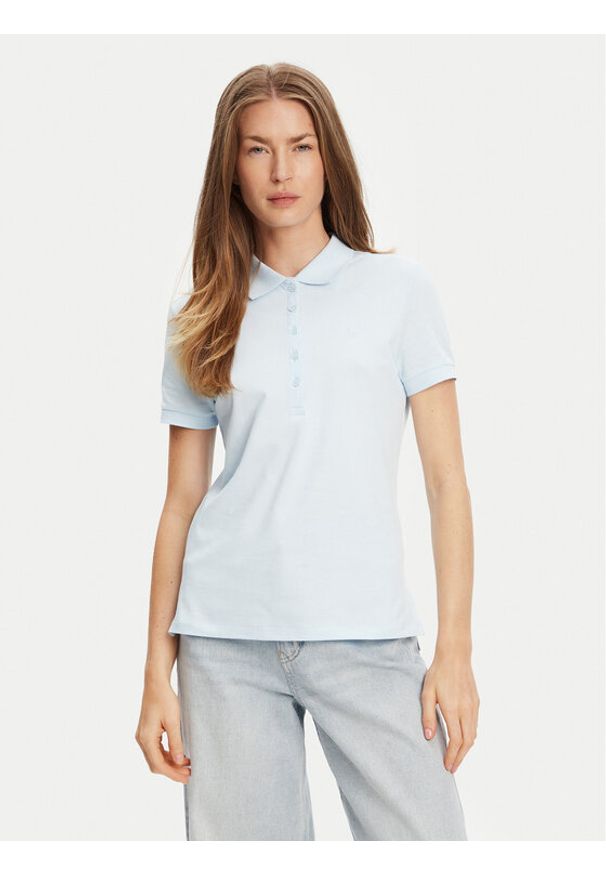 United Colors of Benetton - United Colors Of Benetton Polo 3TQJD300W Błękitny Slim Fit. Typ kołnierza: polo. Kolor: niebieski. Materiał: bawełna