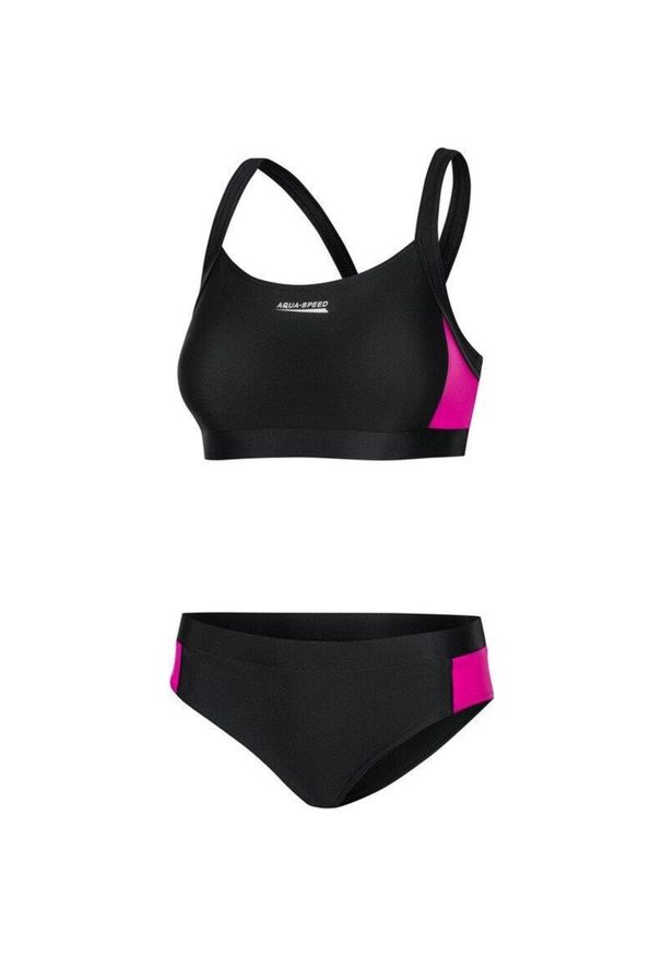 Aqua Speed - Dwuczęściowy strój pływacki damski NAOMI. Kolor: fioletowy, wielokolorowy, czarny