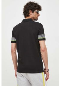 Boss Green - BOSS polo bawełniane BOSS GREEN kolor czarny z nadrukiem. Typ kołnierza: polo. Kolor: czarny. Materiał: bawełna. Wzór: nadruk #4