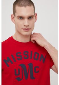 Superdry t-shirt bawełniany kolor czerwony z nadrukiem. Kolor: czerwony. Materiał: bawełna. Wzór: nadruk