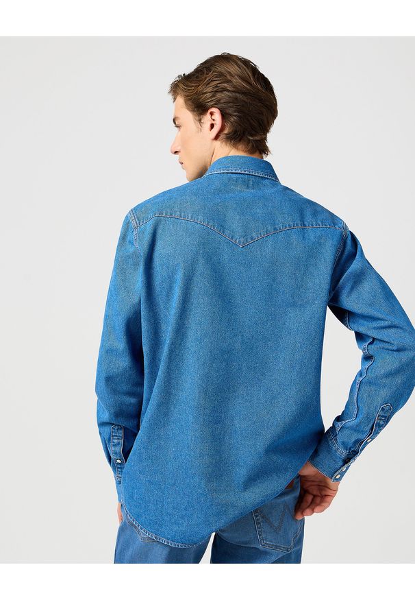 Wrangler - WRANGLER MĘSKA KOSZULA JEANSOWA WRANGLER WESTERN SHIRT COOL MEDIUM 112362373. Materiał: jeans