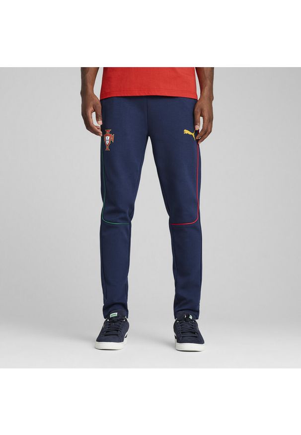 Puma - Męskie spodnie Portugalia Casuals PUMA. Kolor: żółty, niebieski, wielokolorowy. Sport: piłka nożna