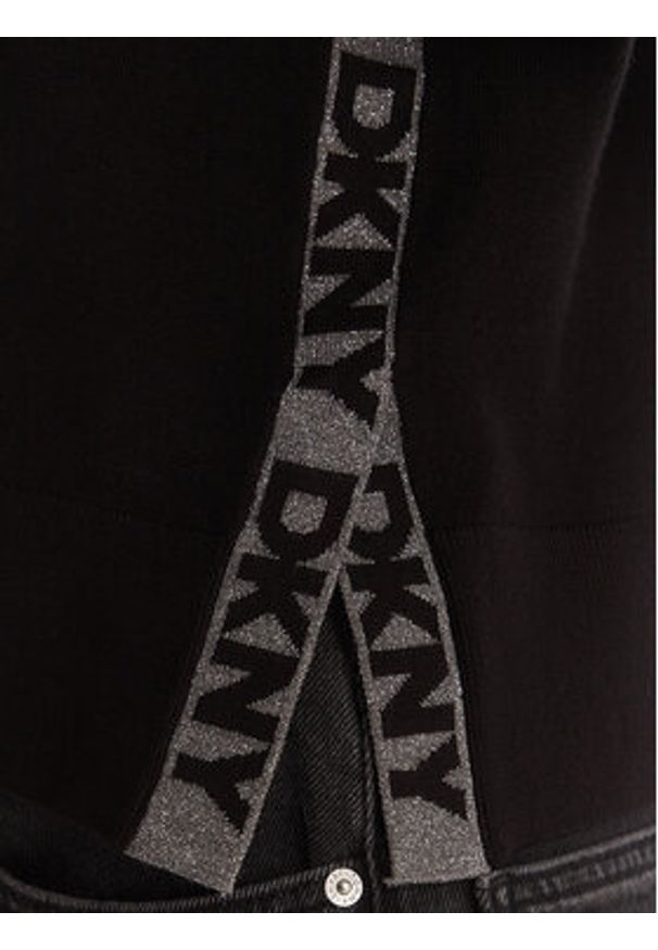 DKNY Sweter P5MSLJ92 Czarny Regular Fit. Kolor: czarny. Materiał: wiskoza