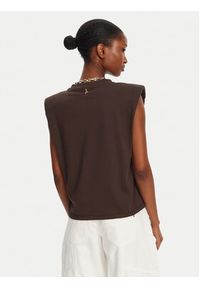 Patrizia Pepe T-Shirt 2M4423/J274-B825 Brązowy Regular Fit. Kolor: brązowy. Materiał: bawełna #3