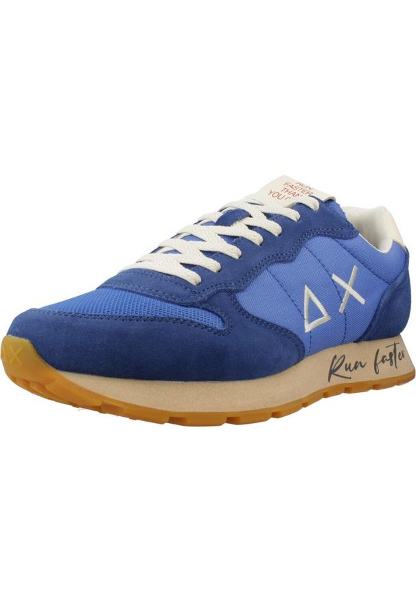 Buty SUN68 TOM VINTAGE Niebieski. Kolor: niebieski. Materiał: tkanina, skóra. Sport: turystyka piesza